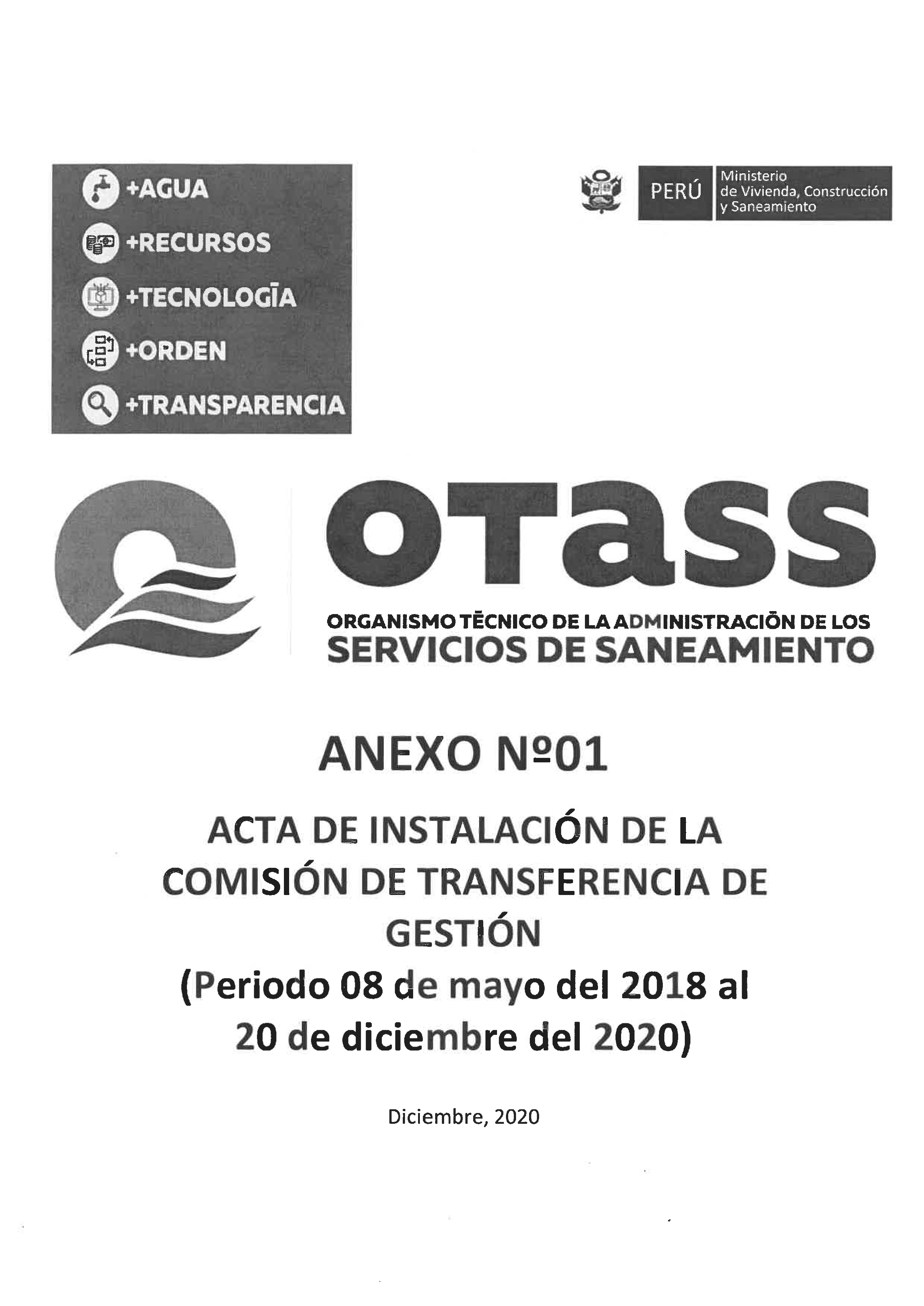 Vista preliminar de documento Informe de Transferencia de Gestión OTASS 2020