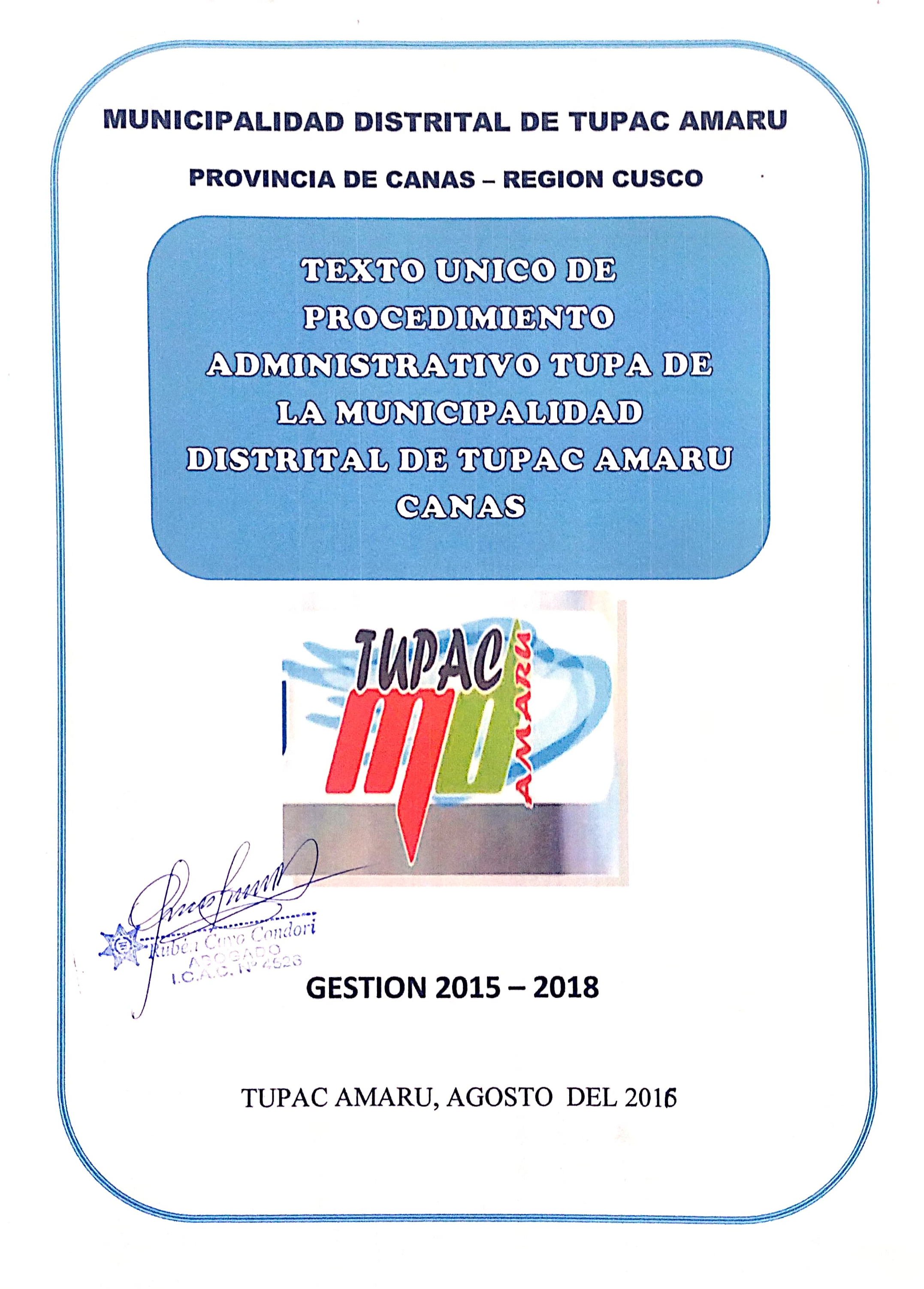 Vista preliminar de documento Texto Único de Procedimientos Administrativos 2015