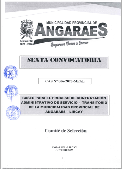 Vista preliminar de documento BASES DE LA CONVOCATORIA N° 006-2023