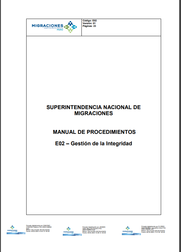 Vista preliminar de documento MAPRO E02 - Gestión de la Integridad